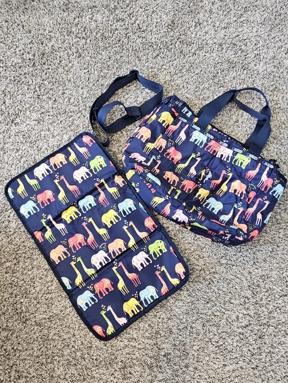 LeSportsac Ryan Neutral Diaper Bag Animal Print